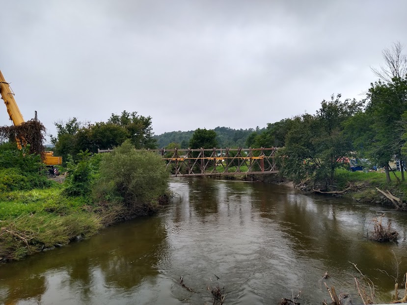 Sanborn Covered Bridge removal photo by Jeanne Beaudry